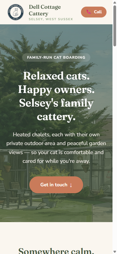 Dell Cottage Cattery — mobile view
