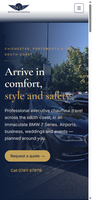 South Coast Chauffeur — mobile view